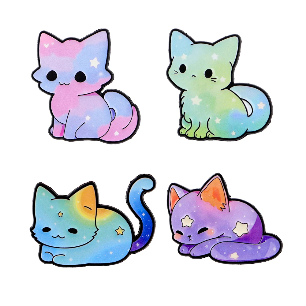 Cloud Kawaii Kitten Cat Rainbow Hard Enamel Pin