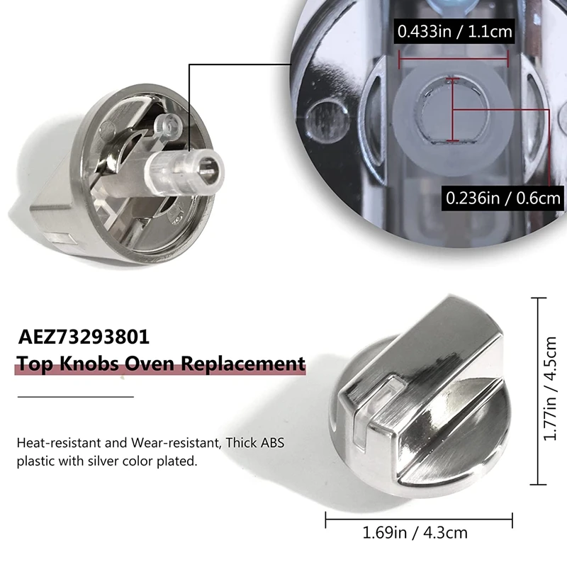 Upgraded AEZ73293801 Stove Knob Gas Oven Range Control Knob Assembly Compatible With LG Burner Accessories (5PCS)