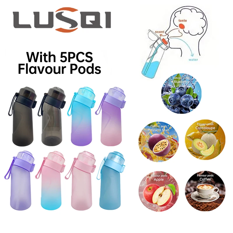Water Bottle 1PC 500ml 5 Flavor Pods Straw Suitable Family Outdoor Fitness sports water bottle,sports bottle