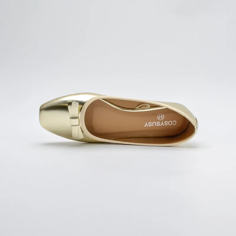 Square Toe Women Ballet Shoes Fashion Bowtie Soft Sole Leather Loafers Woman Slip on Spring Summer Shallow Women's Flats Shoes