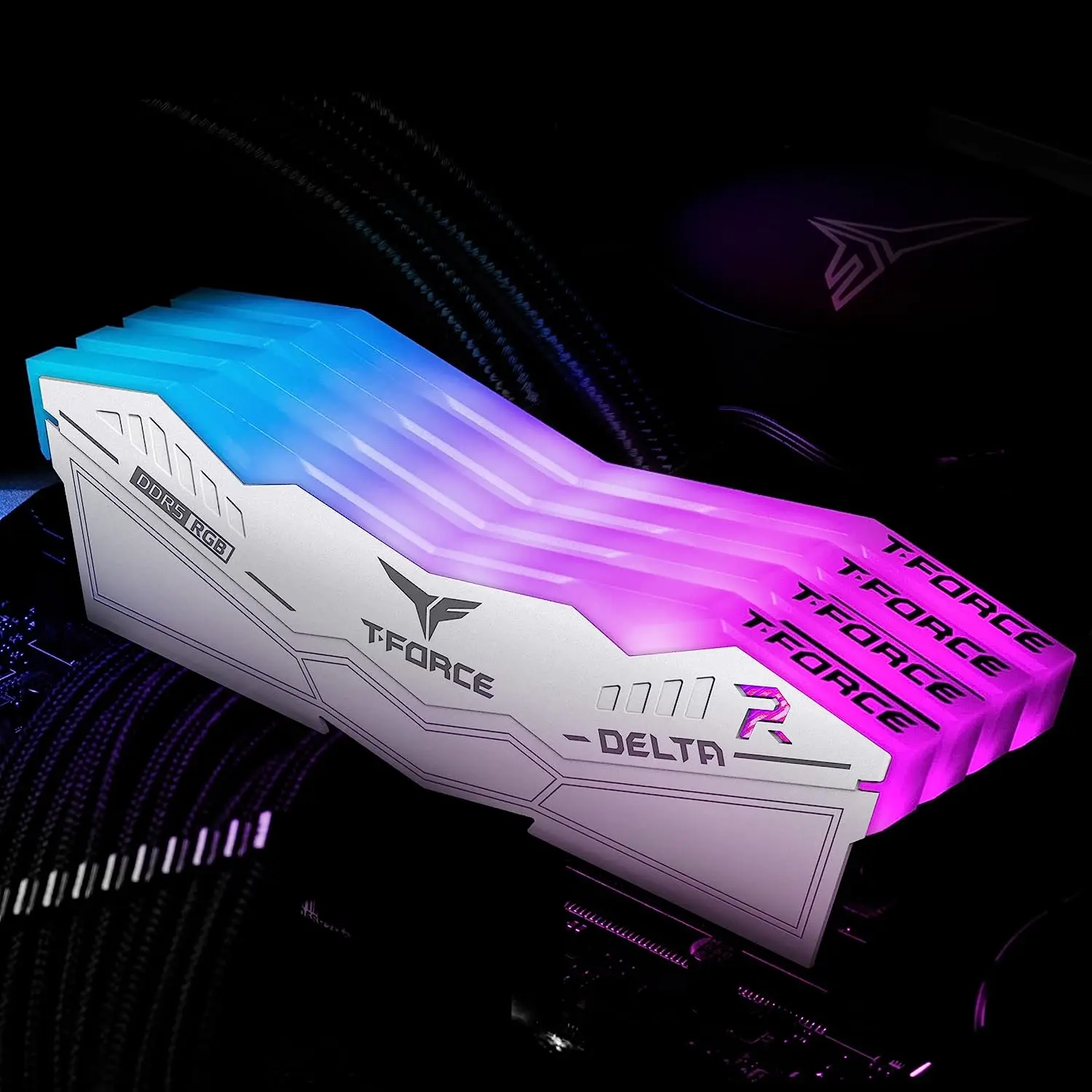 TEAMGROUP T-Force 델타 RGB DDR5 램, 인텔 XMP 3.0 및 AMD Expo 호환 데스크탑 메모리 모듈 램, 32GB (2x16GB), 6000MHz CL30