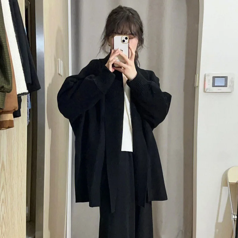 Women Knitted Sweater Long Sleeve Autumn Winter Cardigan