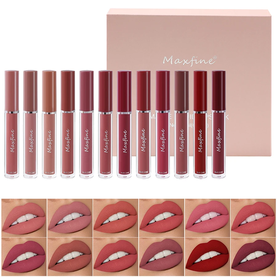 Matte Lip Gloss Set 6 Color Lipstick Smooth And Lasting Display Lip Gloss Waterproof Moisturizing Lipstick Holiday Gift Box Set_voghion.com
