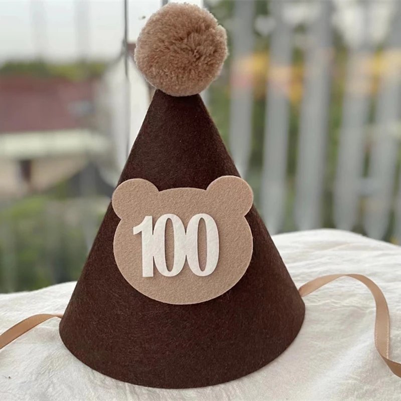 Kids Birthday Hat 1st 2nd 3rd Year Old 100 Days Baby Anniversary Cap Headband Decor