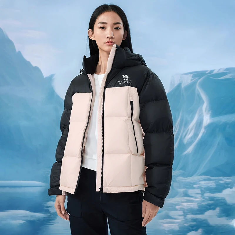 GOLDEN CAMEL Outdoor Down Jackets for Men Women Water-repellent 3A Antibacterial Winter Coats Thick Warm Workwear Hooded Jacket