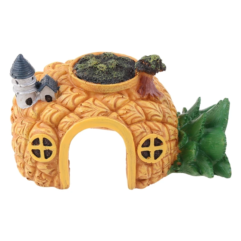 581C Resina Acquario Decorazione Hideout Fish Tank Ornament House Tropical Betta Breeding Rest Play Cave 4 Tipi Paesaggistica