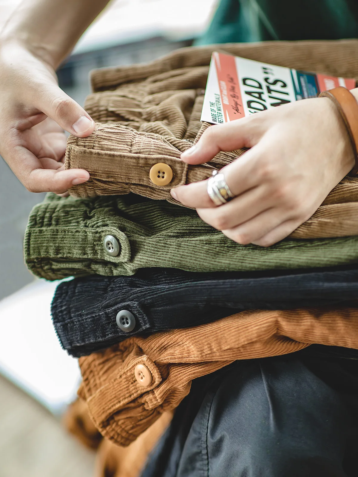 Khaki Corduroy Corduroy Long Pants Straight Wide Leg Loose Casual Pants Spring and Autumn Men