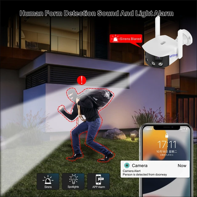 POE Onvif IP Camera WiFi Outdoor Security Surveillance Fisheye Panoramic Dual Lens 180° Ultra Wide Angle 4MP H.265 Two-way Voice - Image 4