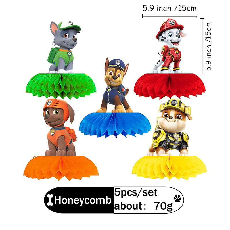 Paw Patrol Honeycomb Team Mitglieder-Ornament für Festivalveranstaltungen, Partys, Themenfeiern, Szenen-Dekoration, Geschenkset – Detail 11