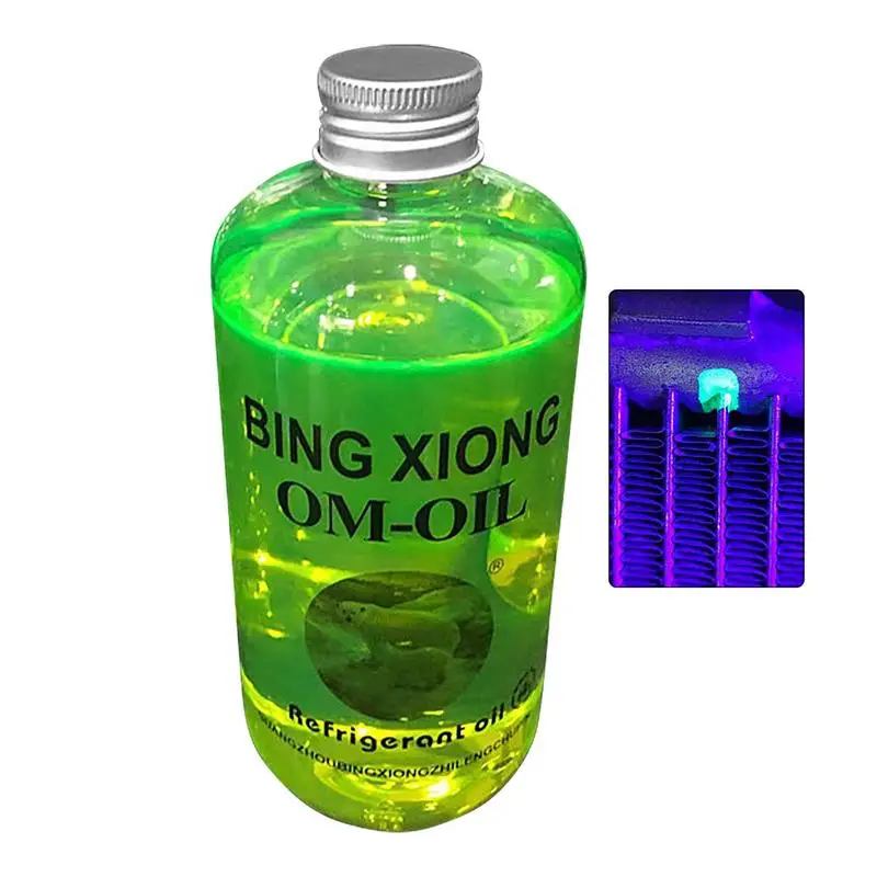 

AC Oil Universal AC Refrigerant Oil For Car 500ml Heavy-Duty Leak Detection Fluid Refrigerant Leak Detection AC Stop Leak