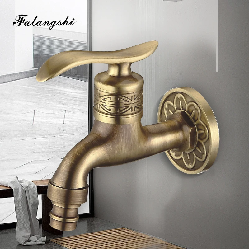 Antique Carved Bibcock Brass Faucet Decorative Outdoor Garden Taps For Washing Machine Luxury Toilet Mop Faucet WB8503 water tap faucet,garden bibcocks,washing machine faucet
