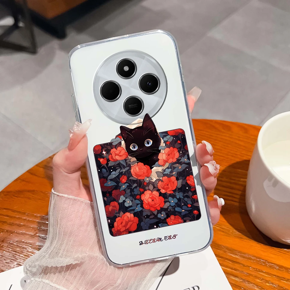 Cute Healing Pattern Clear Soft TPU Silicone Shockproof Phone Case