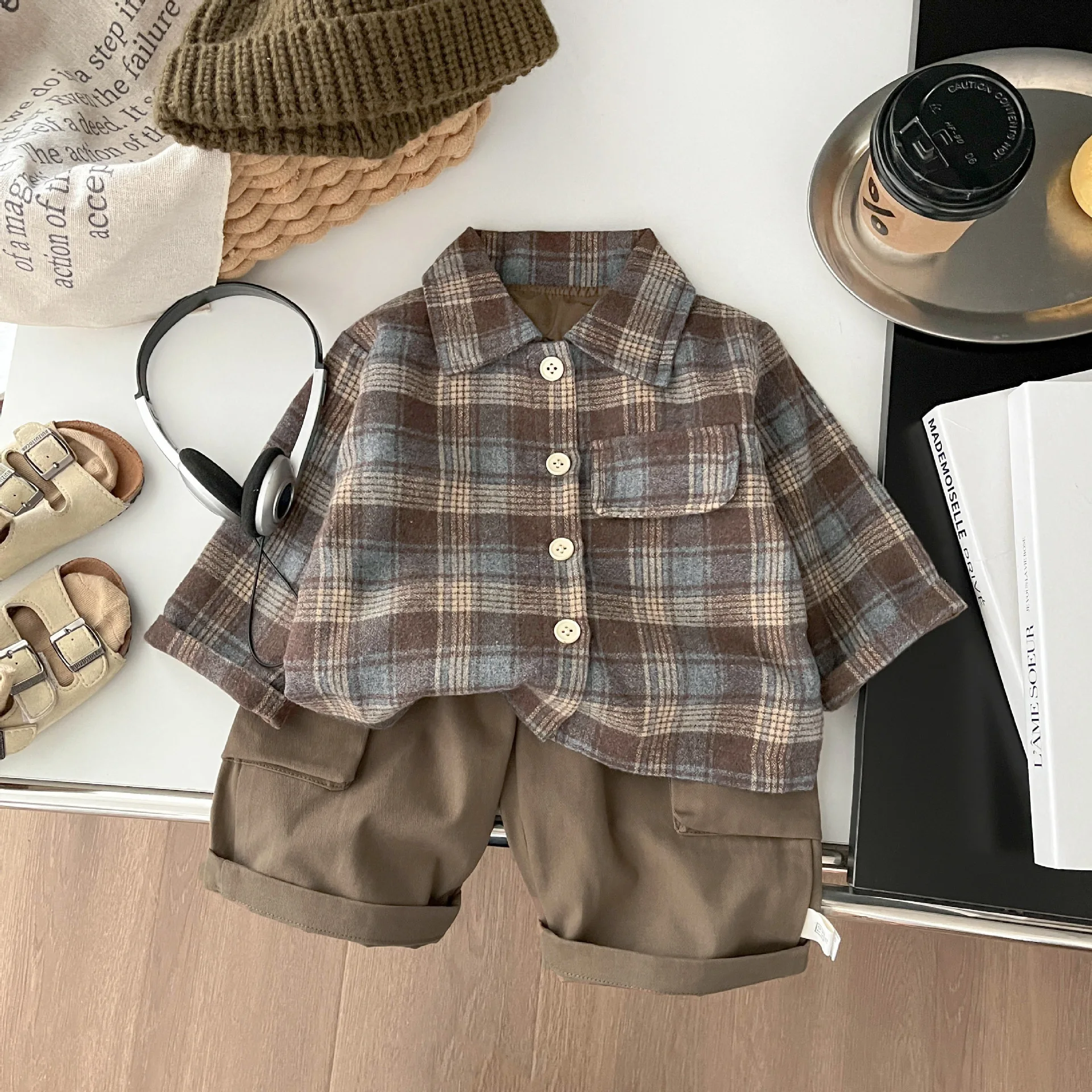 2025 Autumn New Baby Boys Cargo Pants Solid Infant Loose Trousers Girls Large Pocket Casual Straight Pants Children Clothes 3