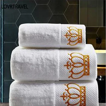 Embroidered Crown Cotton Bath Towel 1