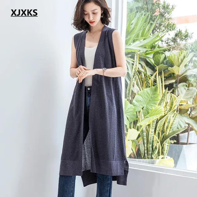 XJXKS 2022 Summer New Fashion V-neck Backless Women Short Sun Protection Clothing High Quality Ice Linen Knit Female Thin Jacket