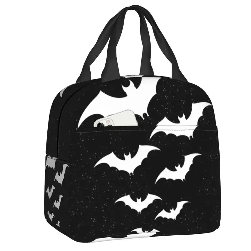 

Occult Witch Bats Lunch Bag Goth Thermal Cooler Insulated Lunch Box For Women Kids School Children Beach Travel Food Tote Bags