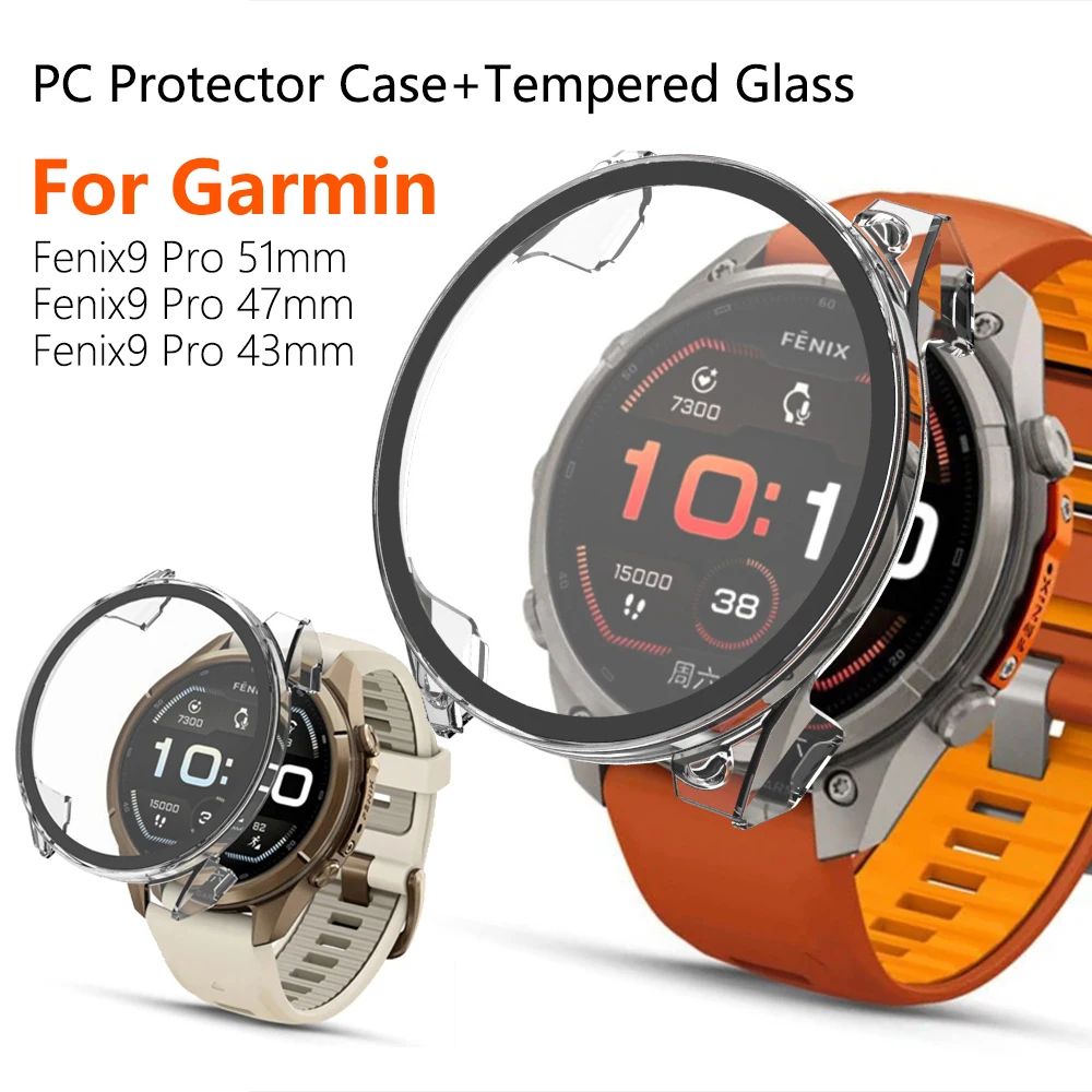 Durable Tempered Glass Protective Case for Garmin Fenix 9 Pro Series