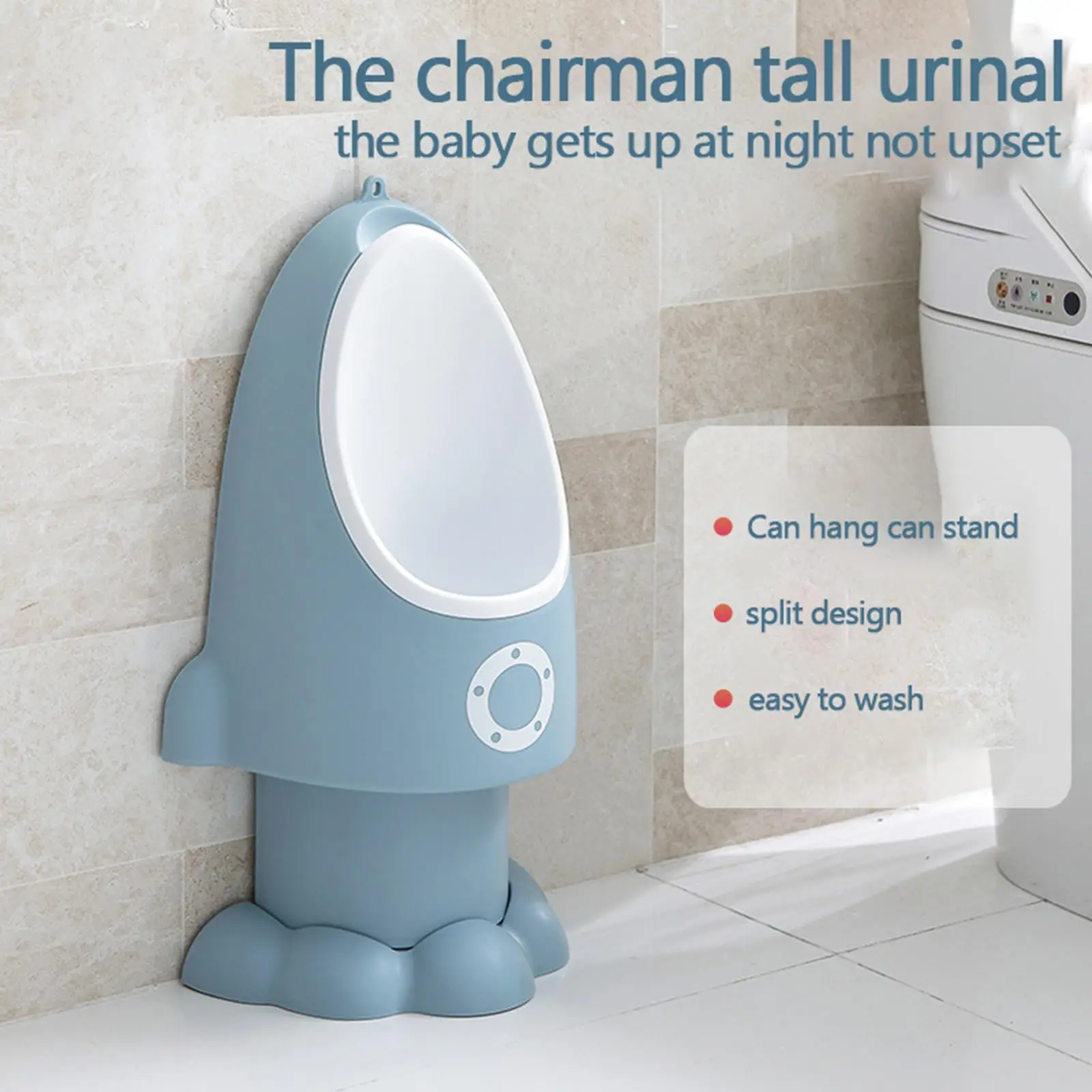 Rocket Shape Child Potty Urinal Hanging Pee Trainer Urinal Trainer Pee Training Toilet Pee Trainer for Baby Children Kids Boys