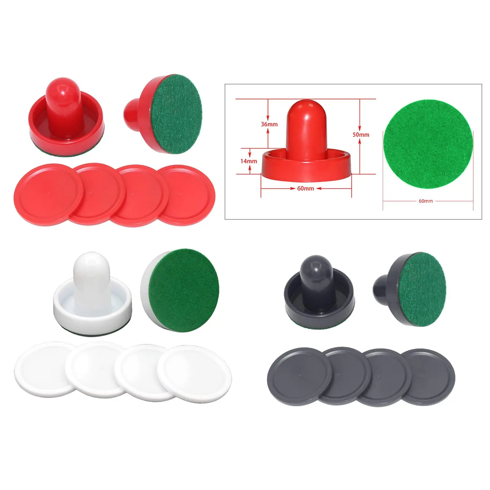 2PCS Pushers and 4PCS Pucks Game Tables Goalies Equipment Accessories