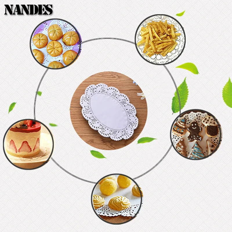 150Pcs Kitchen Fried Food Special Flower Bottom Paper Oil-absorbing Paper Baking Cake Pizza Snack Round Household Lace Paper Pad 4