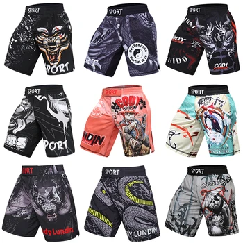 Training Fight Shorts Men's Boxing MMA Combat BJJ Grappling Fitness Muay Thai Kickboxing No Gi Shorts With Sublimation Printed 1