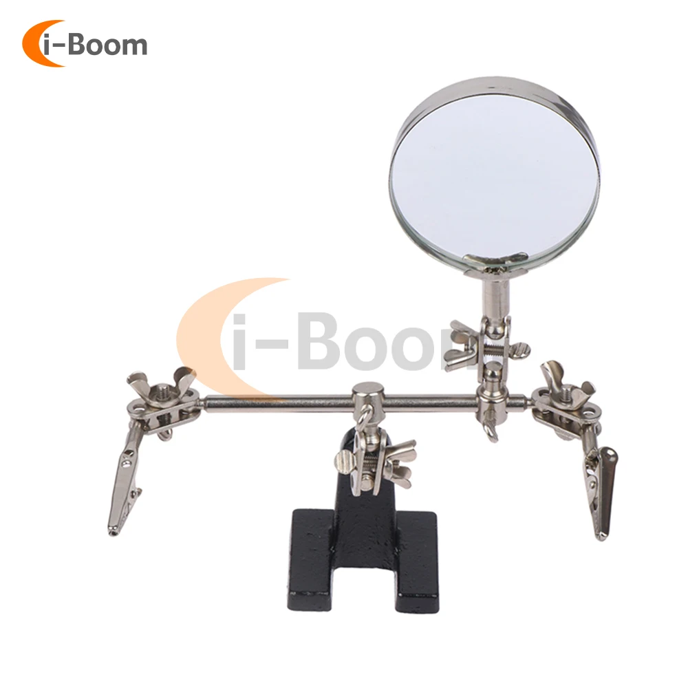 Adjustable Welding Table Alligator Clips with 5X Magnifier, soldering tool