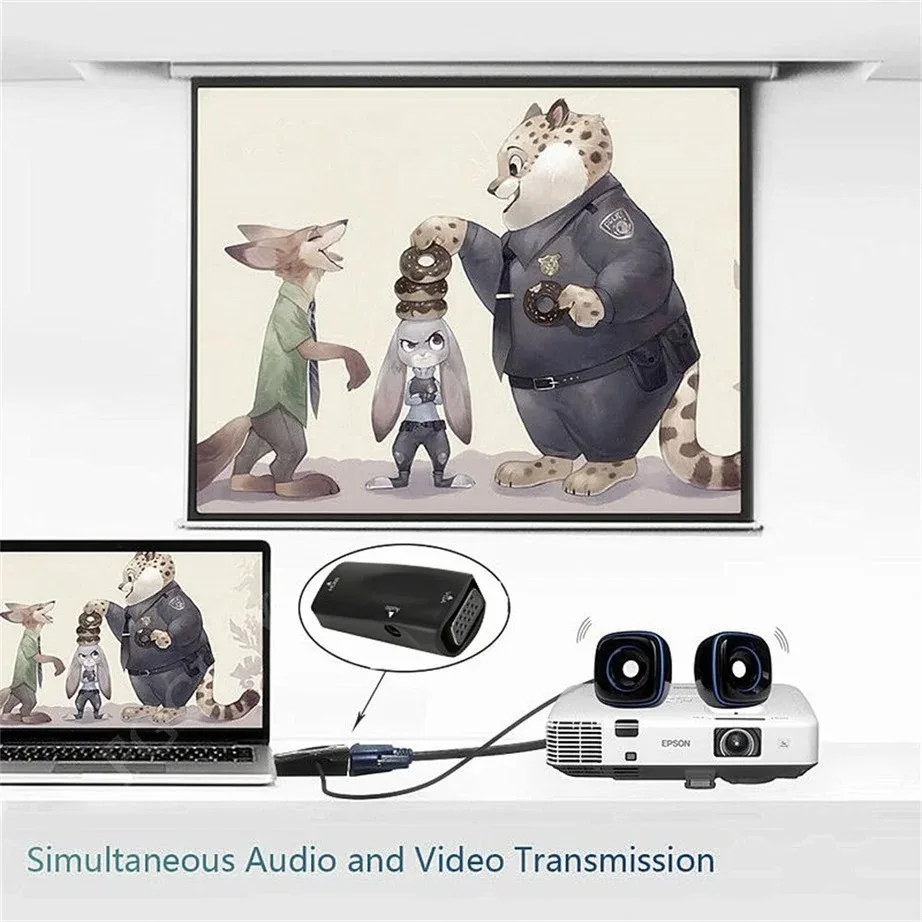 YIGETOHDE ̴ HDMI -VGA  , 1080P FHD   HD2VGA ȯ, PC Ʈ HDTV ǻ Ϳ