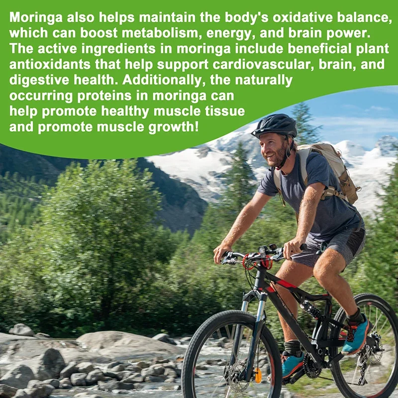 Moringa Capsules 1200mg Supports Immune System Metabolism Energy Brain Health