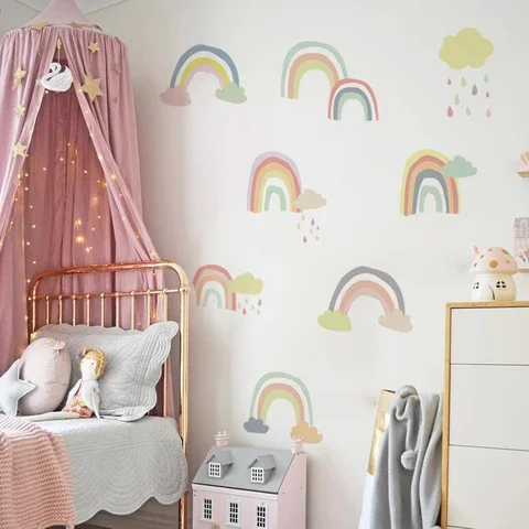 

Big Multicolor Rainbow Wall Stickers for Nursery Kids Room Baby Boys Living Room Large Rainbow Wallpaper on the Wall Room Decor