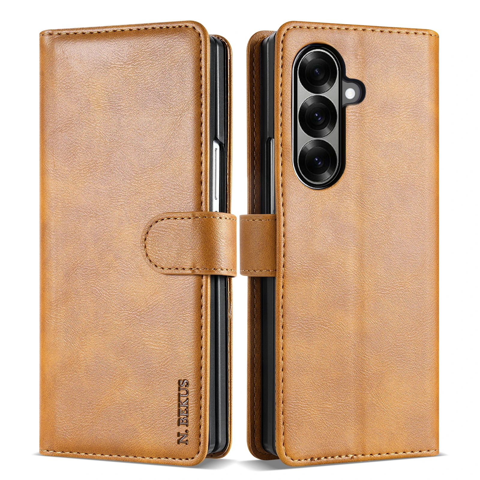Elegant Flip Leather Wallet Case with Magnetic Closure and Card Pocket