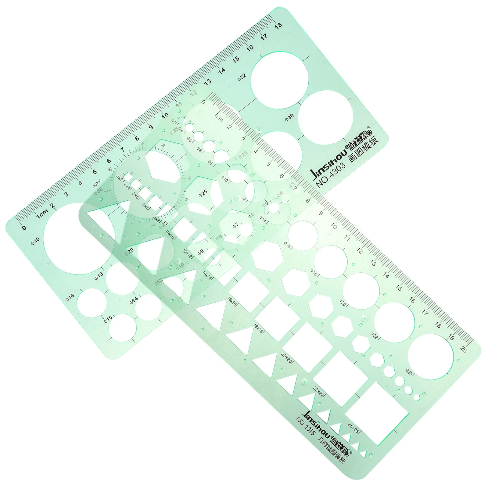 2 Pcs Geometry Measurement Template Students Draw Drafting Ruler Circle Templates Journal Stencils Drawing Gift Plastic Number