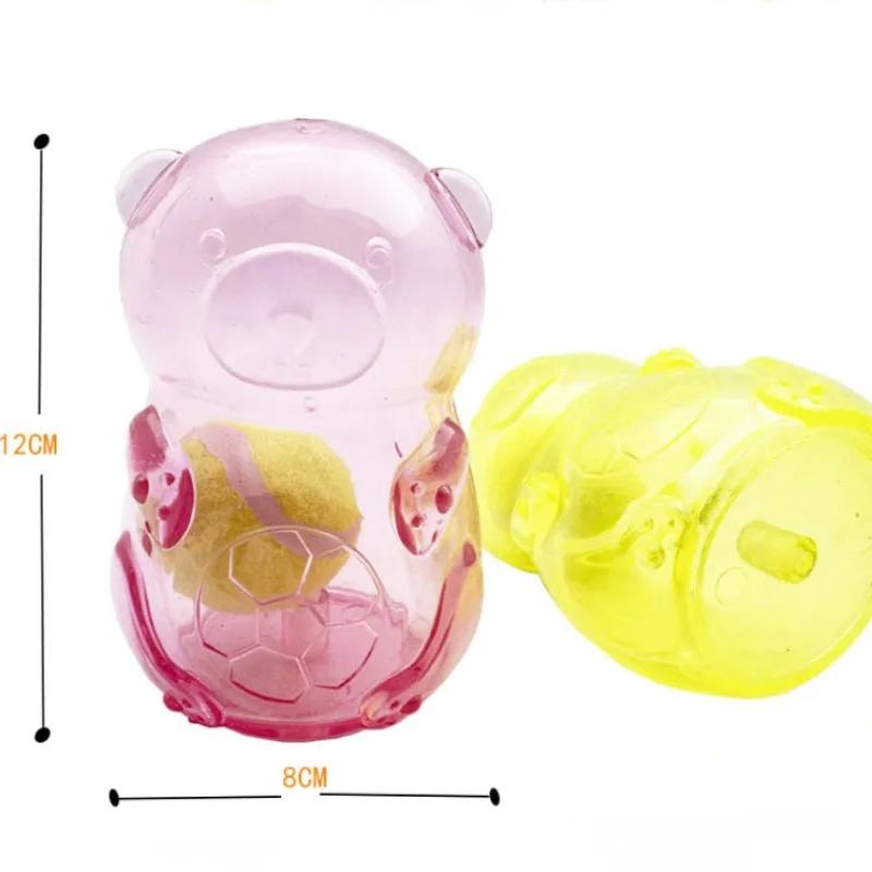 Dog Chewing Toy Tennis Ball Bear Toy Squeak Pet Toy Fun Puppy Sounding Toy Pet Bite Resistant Molar Toy Pet Supplies 3