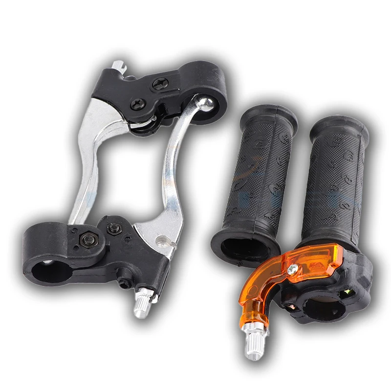 22mm Twist Throttle Grips Brake Levers Set For 2 Stroke 47cc 49cc Mini Moto Dirt Cross Pocket Bike ATV Minimoto Motocross motorcycle brake lever motorcycle accelerator unit