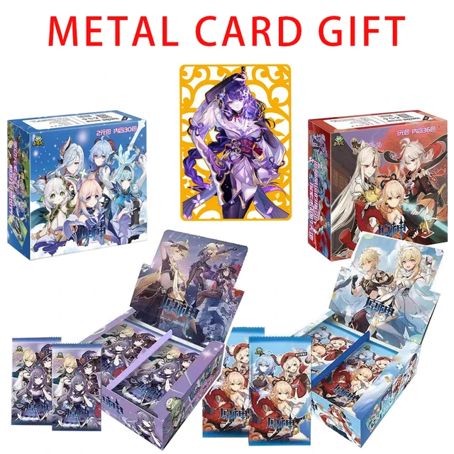 Genshin Impact Cards TCG Booster Box Anime Game Collection Pack Rare SSR Surrounding Table Toys For Family Children Gift