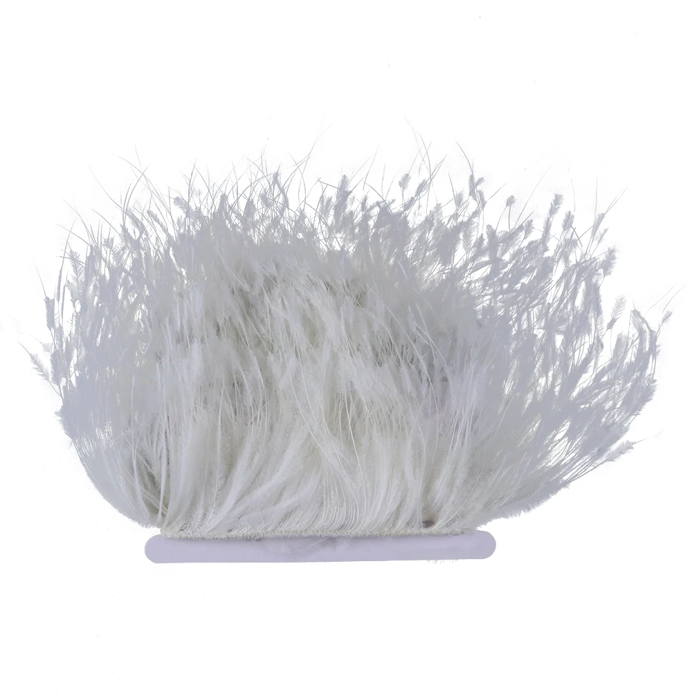 

10-15cm White Ostrich Feathers Trim Fringer 1Meter High Quality Feather Ribbon Diy Skirts Needlework Accessories Creative Crafts