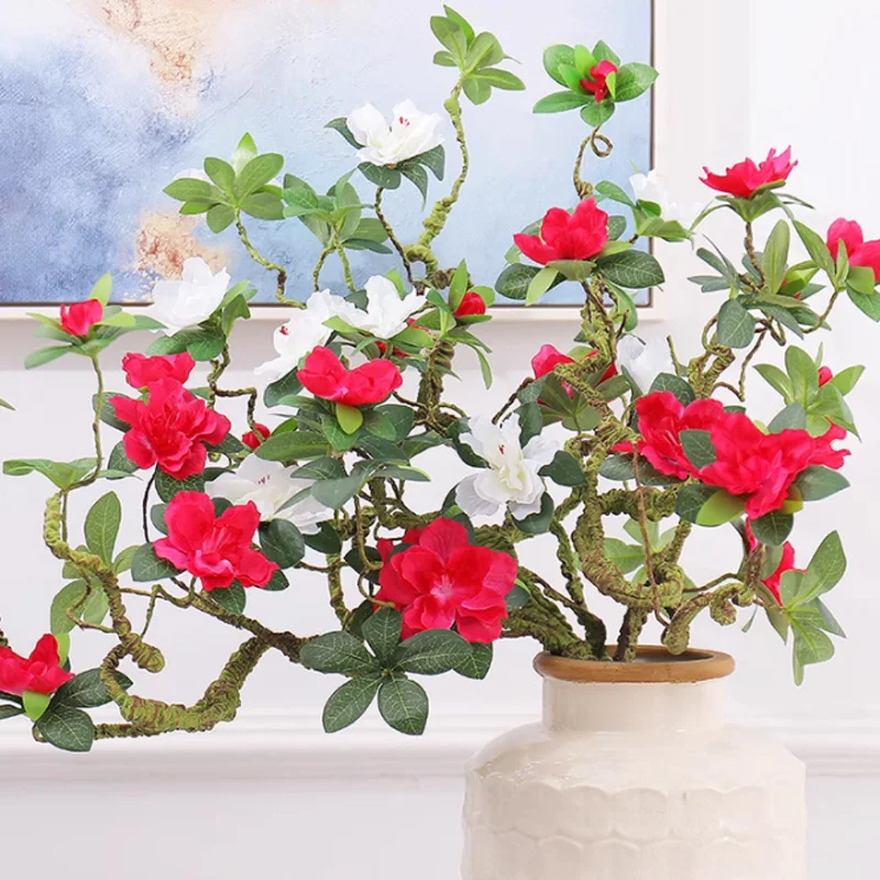 

1pc New Living Room Indoor Plant Wall Decoration Table Decoration Flower Simulation Flower Wall Background Rhododendron