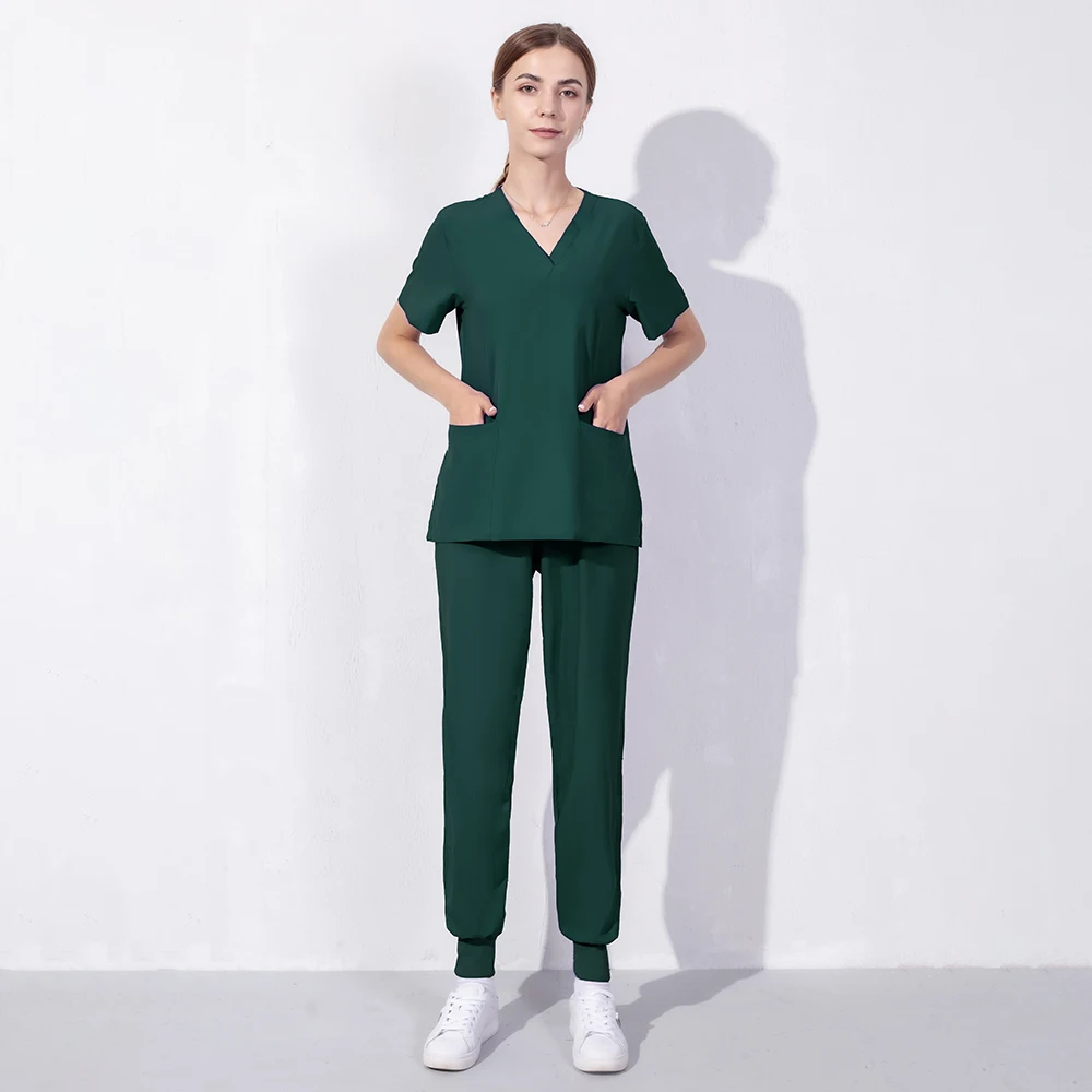 Hospital Doctor Work Clothing Elasticity Pet Clinic Nurse Workwear thin comfortable Solid Color clinic Scrubs Women Uniforms