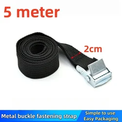 Durable Metal Buckle Nylon Cargo Strap - Black (5M Black)
