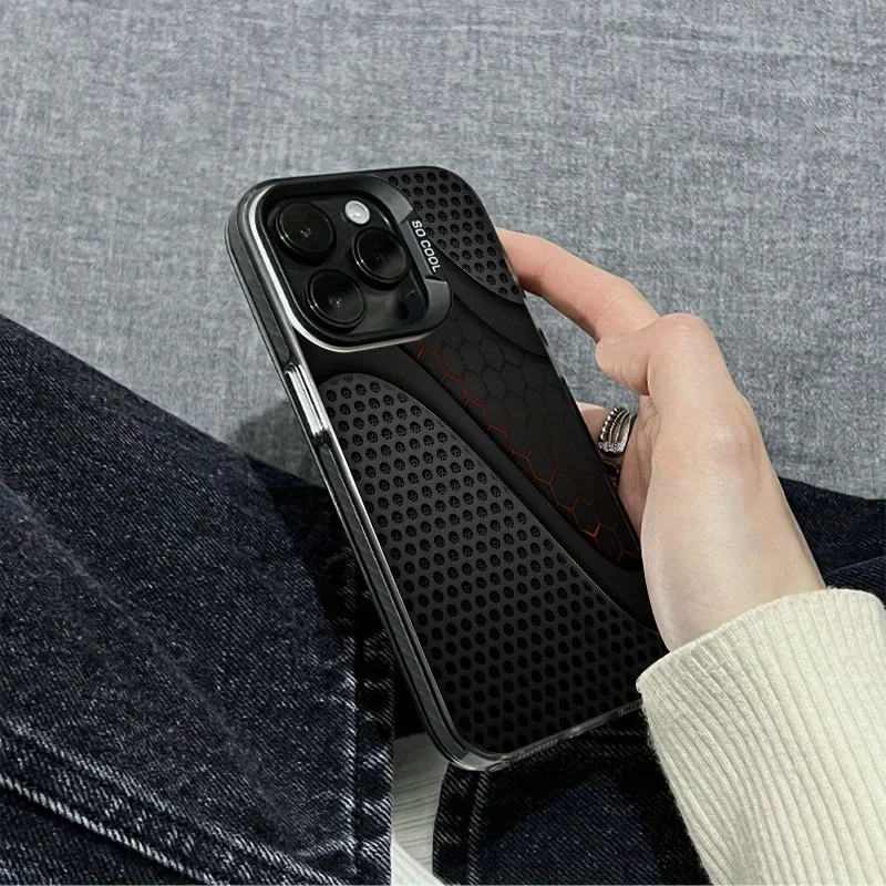 Elegant Matte Men's Business Splicing Pattern Anti-Fall Phone Case