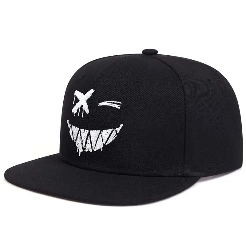 Baseball Cap Unisex Personality Ghost Expression Embroidery Hip-hop Outdoor Adjustable Casual Sunscreen baseball cap