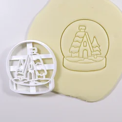 Festive Christmas Gingerbread Cookie Mold Set - Snowflake & Santa Biscuit Stamps for Kid-Friendly Baking and Holiday Decorations (1pc - snowball)