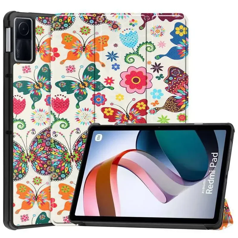 Premium Tri-Folding PU Leather Smart Cover for Tablet - Auto Wake Feature, 10.6 Inch