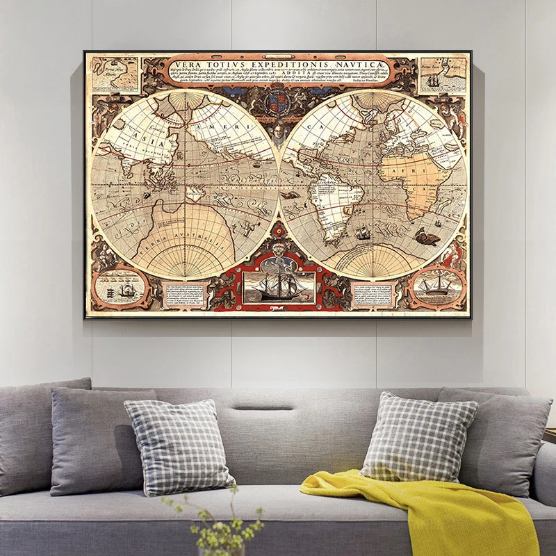 150x100cm Vintage World Map Large Poster Globe Non-woven Canvas Painting Wall Sticker Card for Home Wall Painting Decoration world map poster