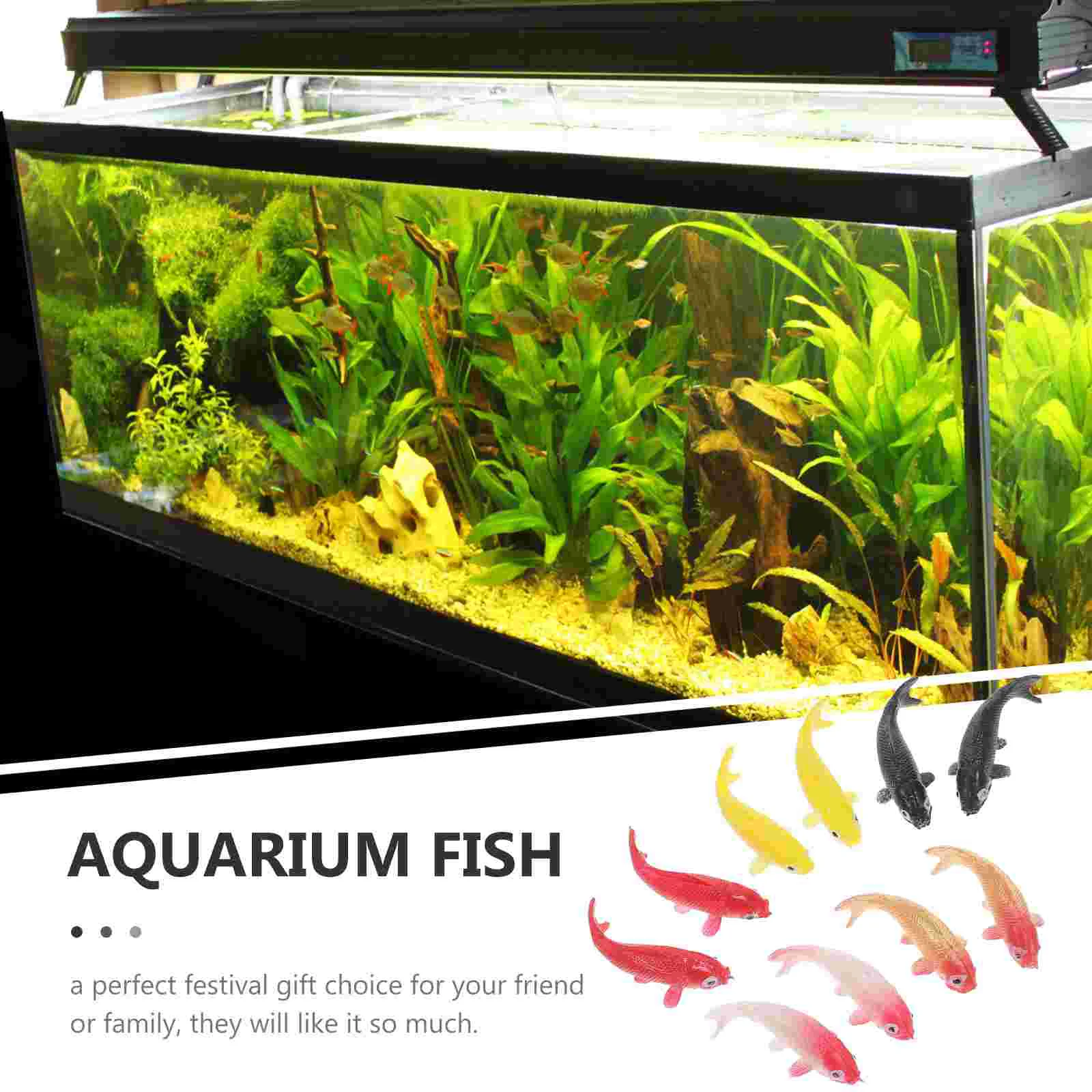 10 Pcs Miniature Koi Fish Model Artificial Goldfish Toy Resin Figurines Decorative naments For Garden Pet Supplies Fish Tank