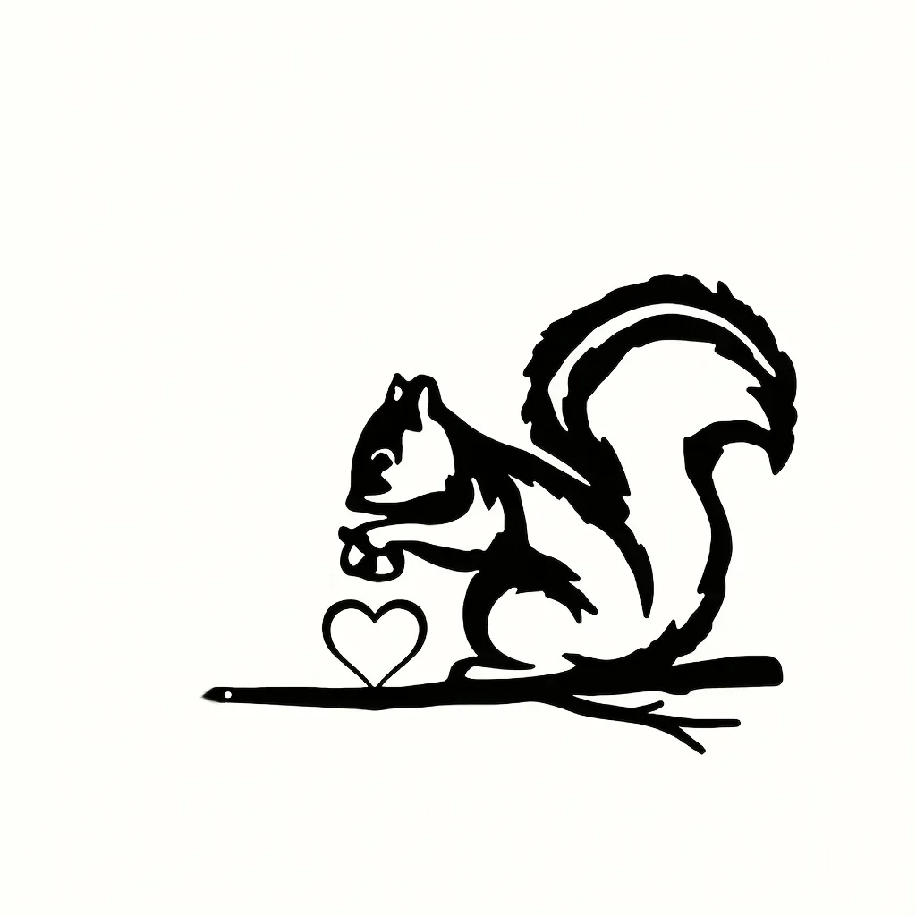 

HELLOYOUNG Add A Touch of Whimsy To Your Outdoor Decoration Space This Metal Big Tail Squirrel Wall Art for Garden Party Décor