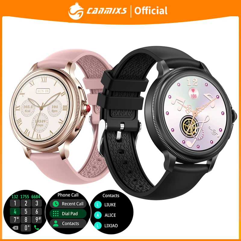 

CanMixs Smart Watches Women Voice Bluetooth Call Sport Watch Men Blood Perssure Monitor Waterproof Smartwatch For Android IOS