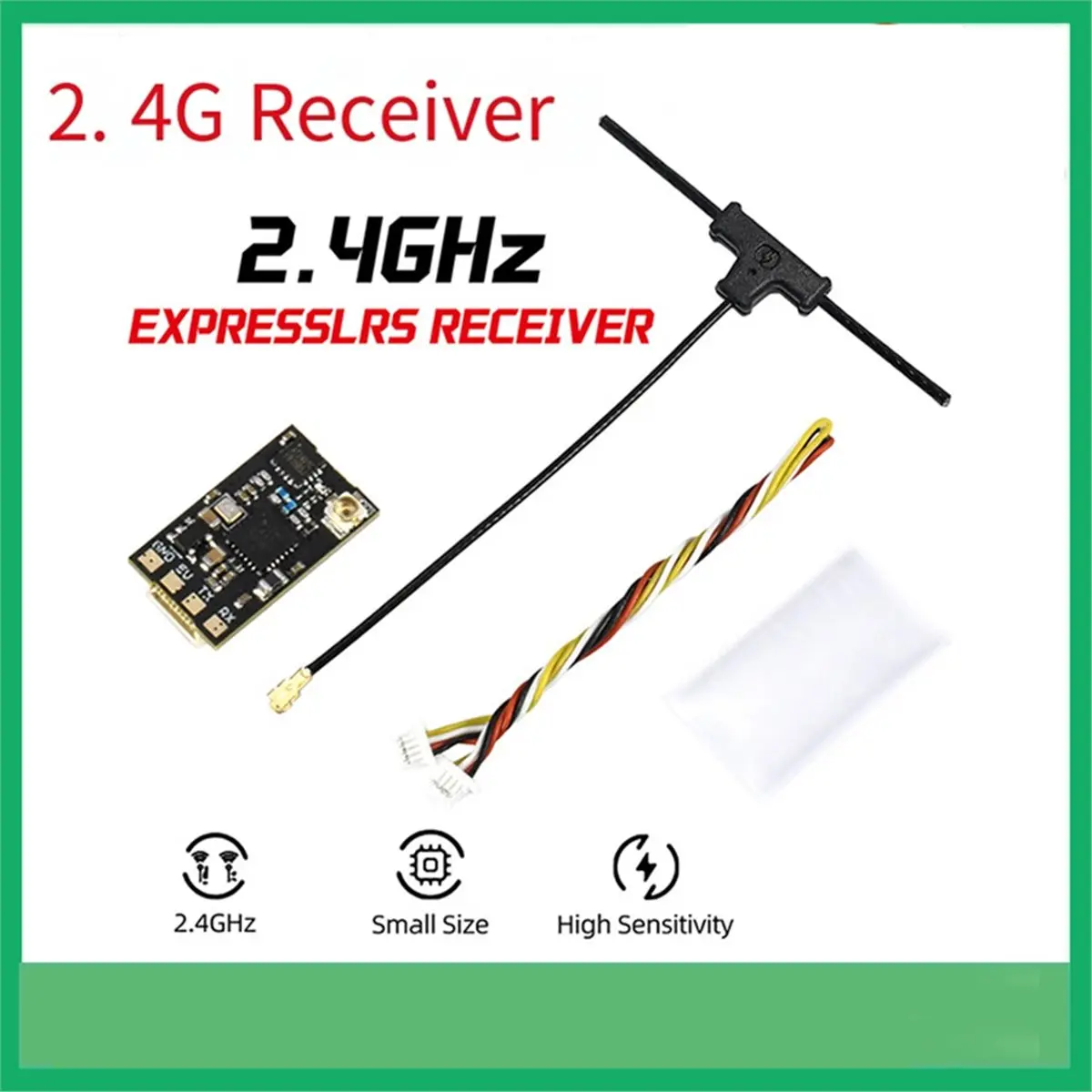 추수감사절 기념 2.4GHz ELRS 수신기(T-안테나 포함) 저지연 모듈 나노 수신기 (FPV 레이스 및 장거리 FPV용)