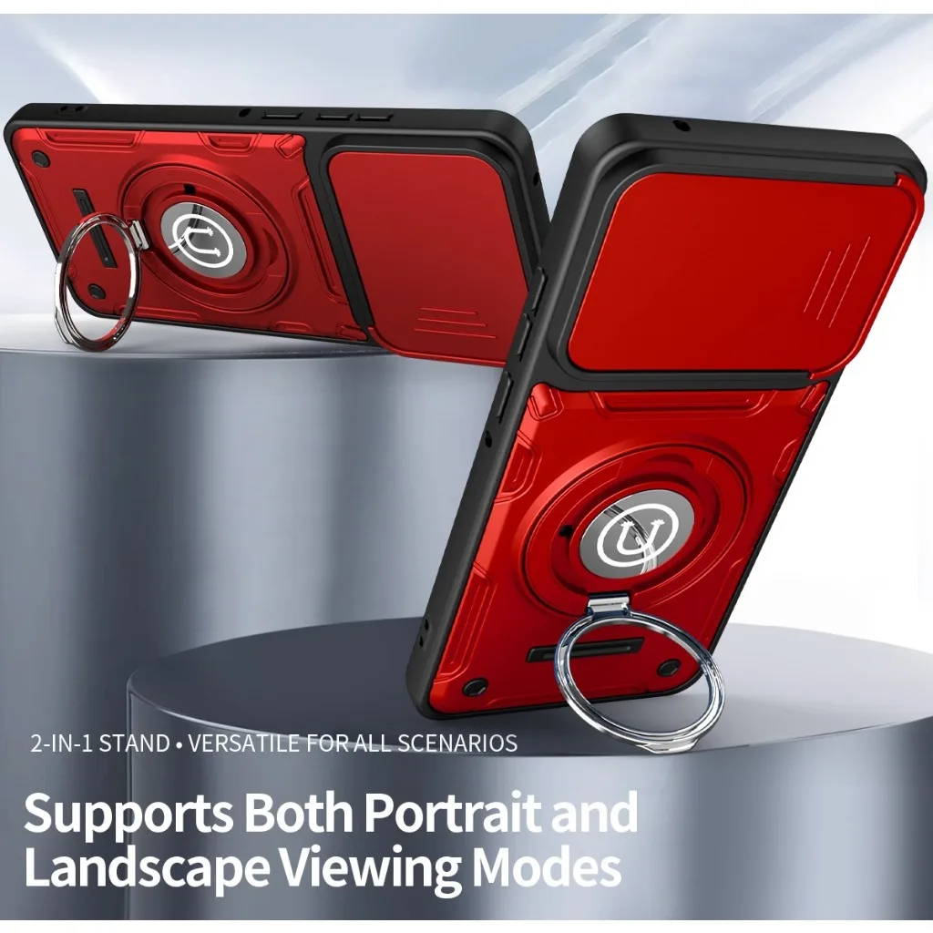 360° Ring Kickstand Phone Case with Slide Camera Cover