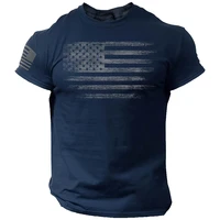 Gym Men’s T Shirt For Men 3d Print USA Flag T-shirts Casual Oversized Short-sleeved Tees Summer Sportswear Tops Men Clothing