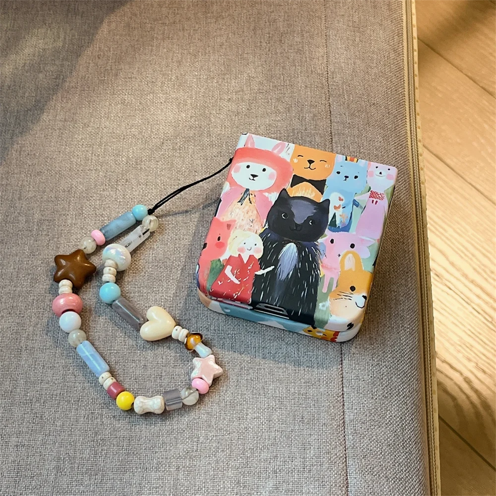 Cute Colorful Cat Kitten Phone Case with Bear Star Chain for Samsung thumbnail 9